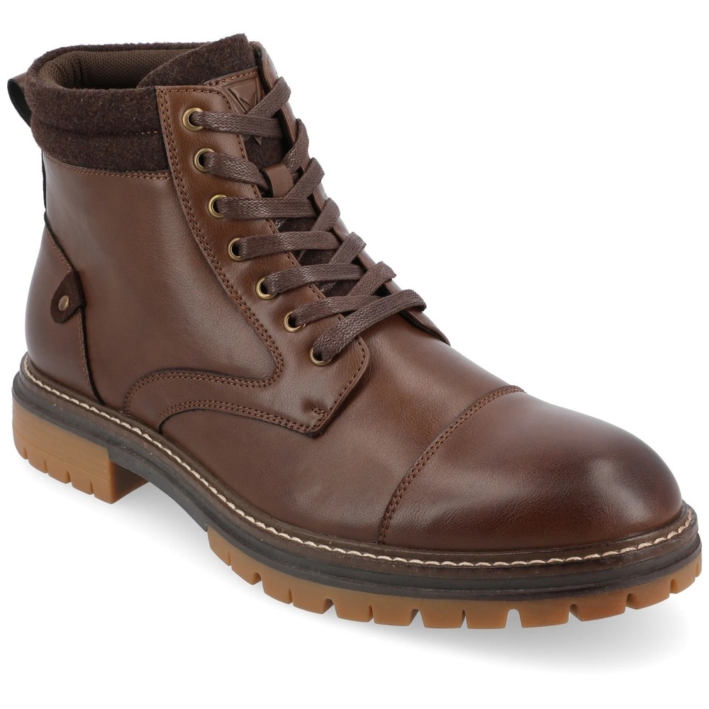 Vance Co Mens Fegan Tru Comfort Foam Cap Toe Lace-up Ankle Boots Brown Size 11.5